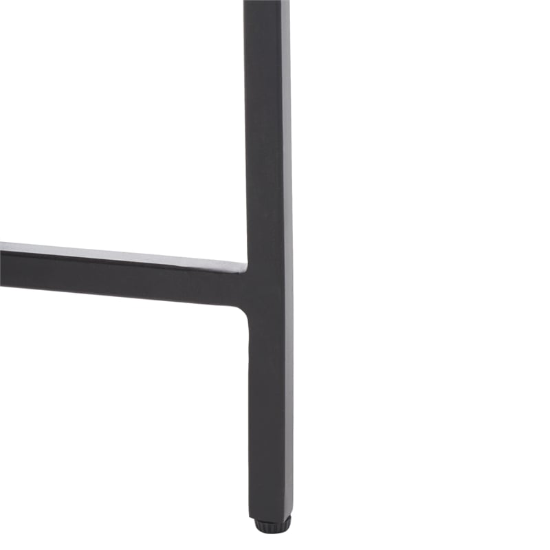 Safavieh Azula Iron and Stone Top Accent Table in Rust / Black