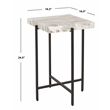 Safavieh Tenzin Iron and Stone Top Accent Table in Gray / Black