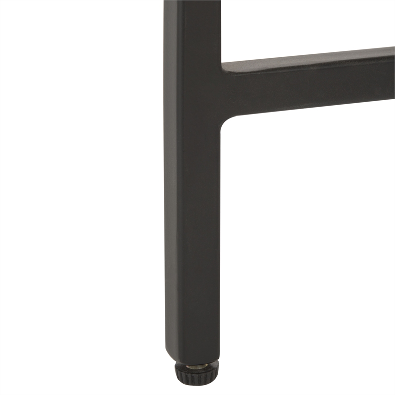Safavieh Tenzin Iron and Stone Top Accent Table in Gray / Black
