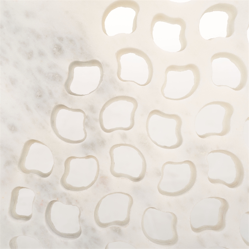 Safavieh Elly Marble and Iron Cnc Side Table in White / Marble / Black