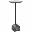 Safavieh Sumer Marble and Iron Drink Table in Gray / Marble / Black