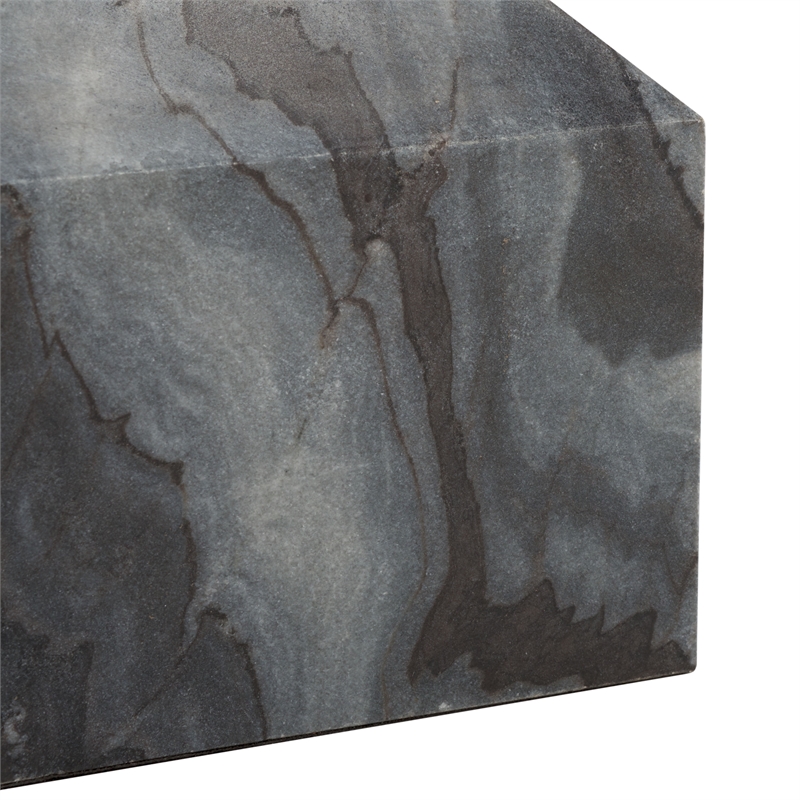 Safavieh Sumer Marble and Iron Drink Table in Gray / Marble / Black