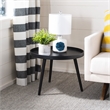 Safavieh Fritz Wood and Metal Round Tray Side Table in Black