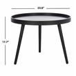 Safavieh Fritz Wood and Metal Round Tray Side Table in Black