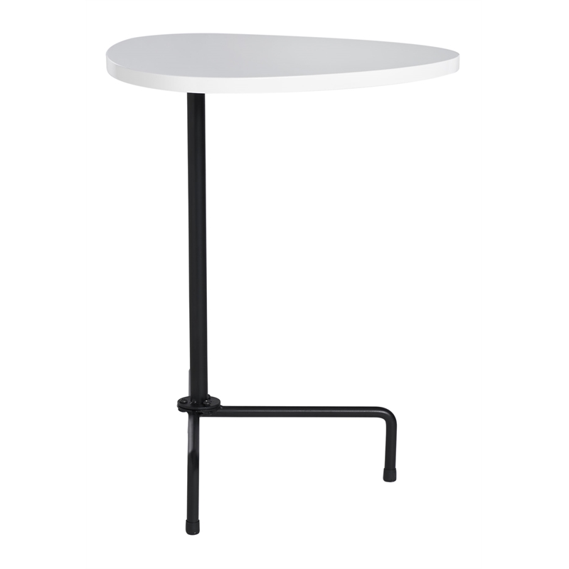 Safavieh Berlin Wood and Metal Tripod Side Table in White / Black