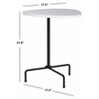 Safavieh Berlin Wood and Metal Tripod Side Table in White / Black