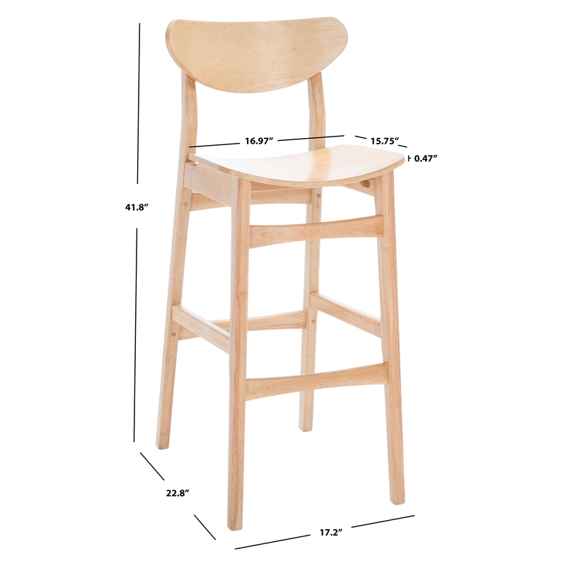 Safavieh Thaxton Wood Bar Stool  in Natural