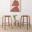 Safavieh Luella Wood and Iron  Counter Stool in Walnut / Black