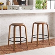 Safavieh Luella Wood and Iron  Counter Stool in Walnut / Black