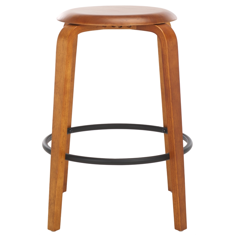 Safavieh Luella Wood and Iron  Counter Stool in Walnut / Black