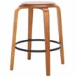 Safavieh Luella Wood and Iron  Counter Stool in Walnut / Black