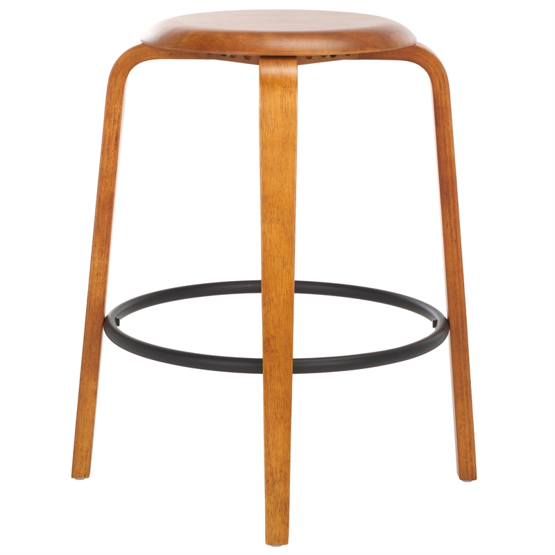 Safavieh Luella Wood and Iron  Counter Stool in Walnut / Black
