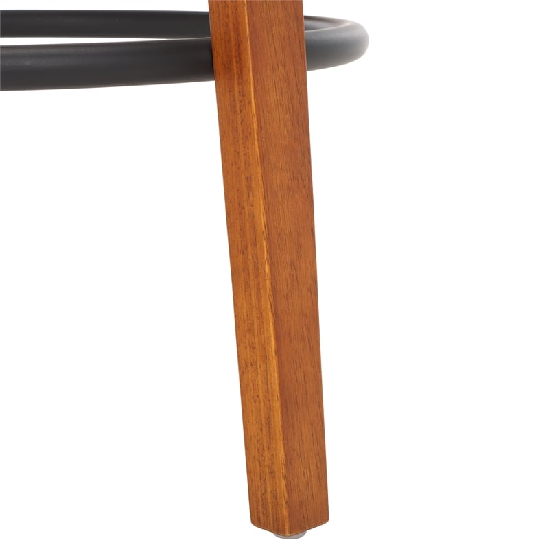 Safavieh Luella Wood and Iron  Counter Stool in Walnut / Black