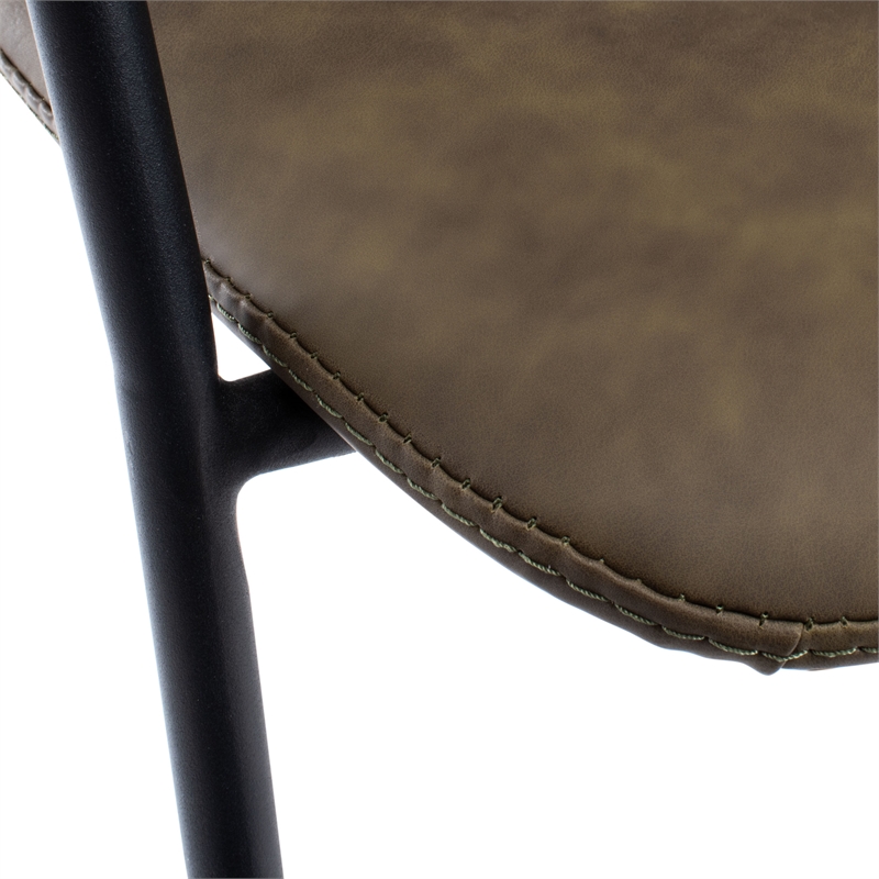 Safavieh Tanner Wood and Metal Mid Century Barstool in Olive / Black