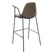 Safavieh Tanner Wood and Metal Mid Century Barstool in Olive / Black