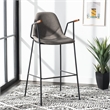 Safavieh Tanner Wood and Metal Mid Century Barstool in Ash / Black