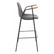 Safavieh Tanner Wood and Metal Mid Century Barstool in Ash / Black