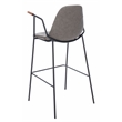 Safavieh Tanner Wood and Metal Mid Century Barstool in Ash / Black