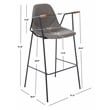 Safavieh Tanner Wood and Metal Mid Century Barstool in Ash / Black