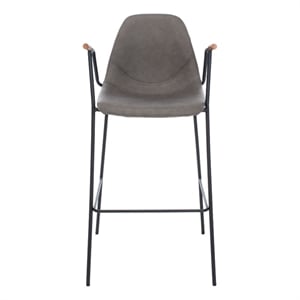 Safavieh Tanner Wood and Metal Mid Century Barstool in Ash / Black