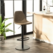 Safavieh Sky Wood and Metal Adjustable Swivel Barstool in Olive / Black