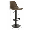 Safavieh Sky Wood and Metal Adjustable Swivel Barstool in Olive / Black