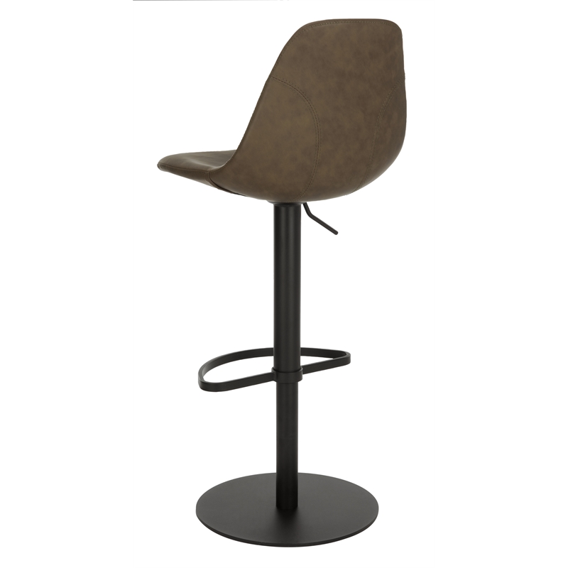 Safavieh Sky Wood and Metal Adjustable Swivel Barstool in Olive / Black