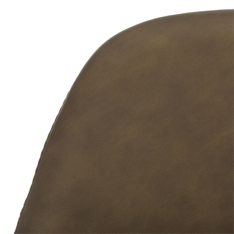 Safavieh Sky Wood and Metal Adjustable Swivel Barstool in Olive / Black