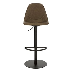 Safavieh Sky Wood and Metal Adjustable Swivel Barstool in Olive / Black