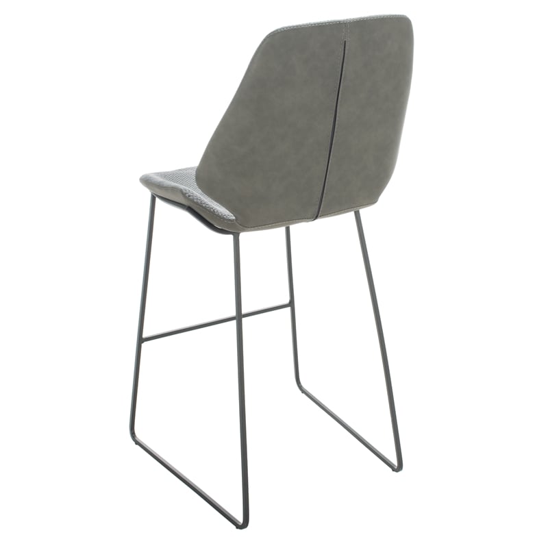 Safavieh Masami Wood and Metal Counter Stool in Gray / Black