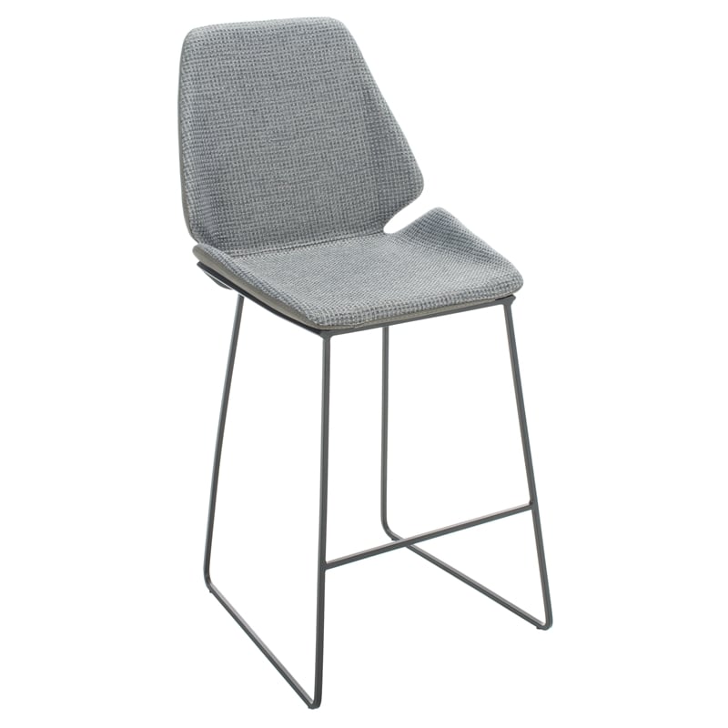 Safavieh Masami Wood and Metal Counter Stool in Gray / Black