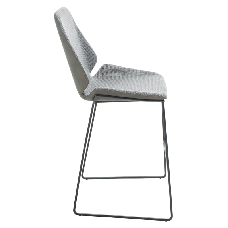 Safavieh Masami Wood and Metal Counter Stool in Gray / Black