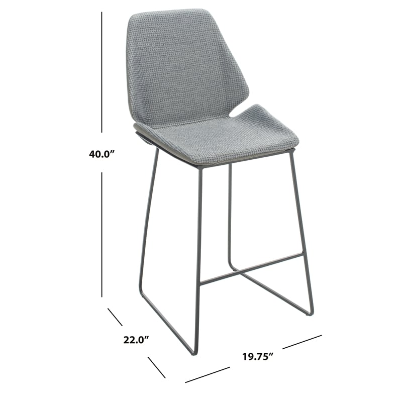 Safavieh Masami Wood and Metal Counter Stool in Gray / Black