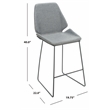 Safavieh Masami Wood and Metal Counter Stool in Gray / Black