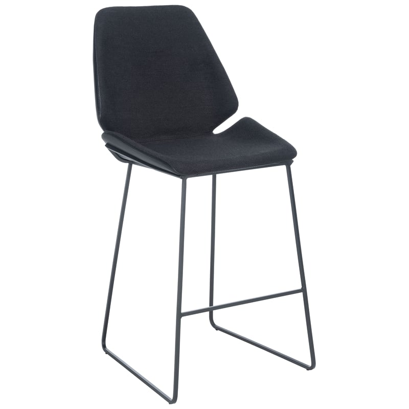 Safavieh Masami Wood and Metal Counter Stool in Black / Black
