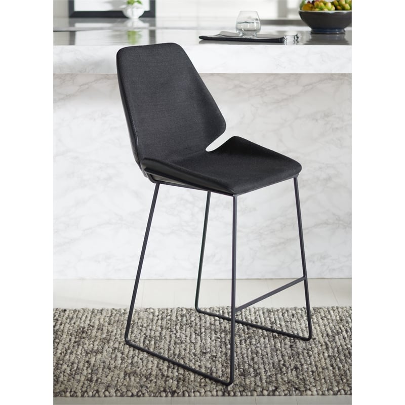 Safavieh Masami Wood and Metal Counter Stool in Black / Black