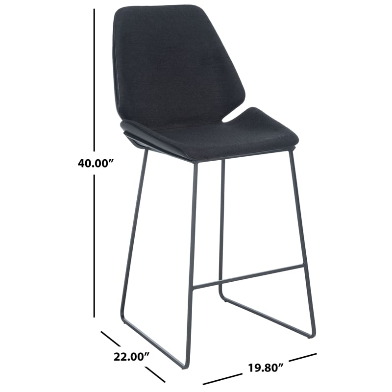 Safavieh Masami Wood and Metal Counter Stool in Black / Black