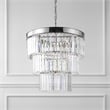 Safavieh Coulette Iron 3 Tier Crystal Chandelier in Nickel