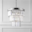 Safavieh Coulette Iron 3 Tier Crystal Chandelier in Nickel