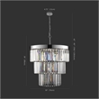 Safavieh Coulette Iron 3 Tier Crystal Chandelier in Nickel