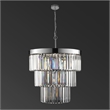 Safavieh Coulette Iron 3 Tier Crystal Chandelier in Nickel