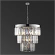 Safavieh Coulette Iron 3 Tier Crystal Chandelier in Nickel
