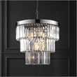 Safavieh Coulette Iron 3 Tier Crystal Chandelier in Nickel