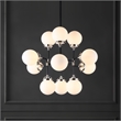 Safavieh Cullen Iron and White Glass Chandelier in Black