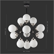 Safavieh Cullen Iron and White Glass Chandelier in Black