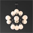 Safavieh Cullen Iron and White Glass Chandelier in Black