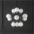 Safavieh Cullen Iron and White Glass Chandelier in Black