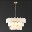 Safavieh Gutierrez Iron and 3 Tier Glass Chandelier in Gold