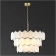 Safavieh Gutierrez Iron and 3 Tier Glass Chandelier in Gold