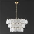Safavieh Gutierrez Iron and 3 Tier Glass Chandelier in Gold
